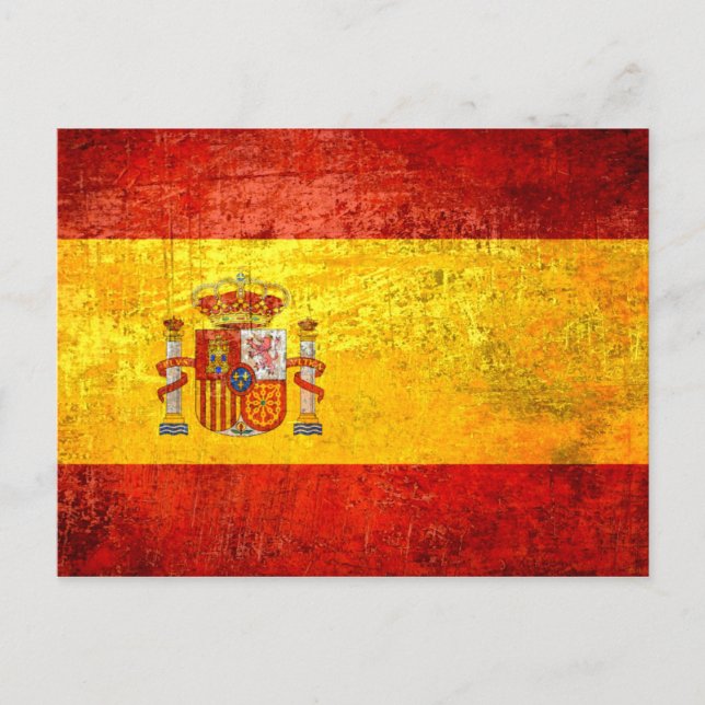 Postal Bandera española Grunge retro vintage (Anverso)