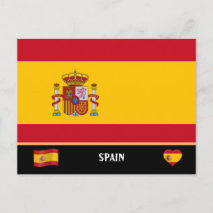 Postal Bandera española y viajes por España