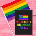 Postal Bandera estadounidense arcoiris de derechos iguale<br><div class="desc">Derechos LGBTQ Orgullo arcoiris Diseño de bandera estadounidense que dice Libertad y Justicia para Todos. La comunidad LGBTQ merece igualdad. Defender nuestra constitución y exigir igualdad de derechos para cada persona que se identifique como gay,  bisexual,  pansexual,  queer y transgénero. Sé un aliado y apoya a tus amigos.</div>