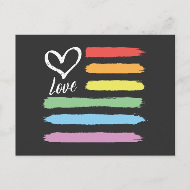 Postal Bandera estadounidense arcoiris LGBT (Anverso)