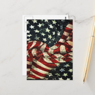 Postal Bandera estadounidense-camuflaje por Shirley Taylo