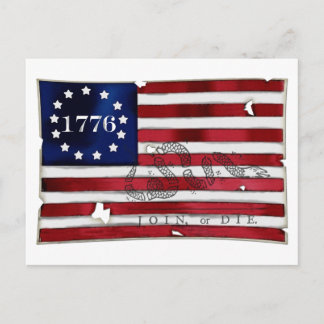 Postal Bandera estadounidense de 1776