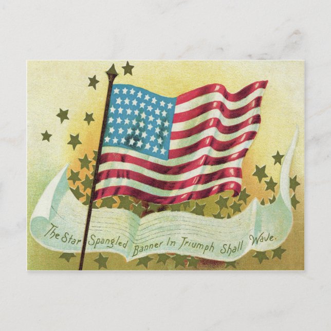 Postal Bandera estadounidense de estrellas estrelladas (Anverso)