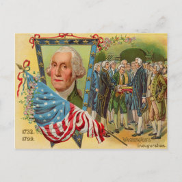 Postal Bandera estadounidense de la inauguración de Georg