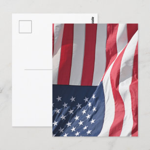 Postal Bandera estadounidense de la libertad ondeando en 