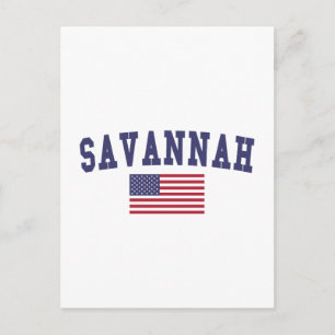 Postal Bandera estadounidense de Savannah