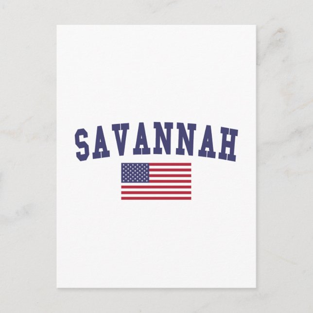 Postal Bandera estadounidense de Savannah (Anverso)