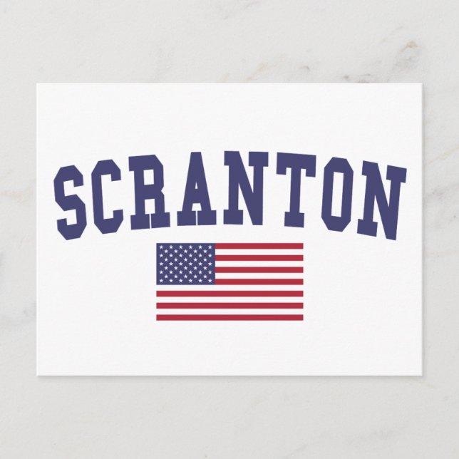 Postal Bandera estadounidense de Scranton (Anverso)