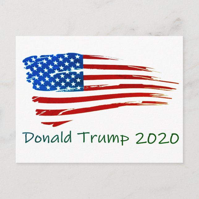 Postal Bandera estadounidense de Trump 2020 (Anverso)