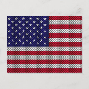 Postal Bandera estadounidense en la impresión de estilo d