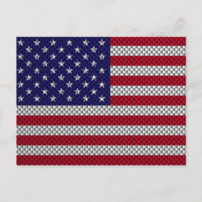 Postal Bandera estadounidense en la impresión de estilo d (Anverso)