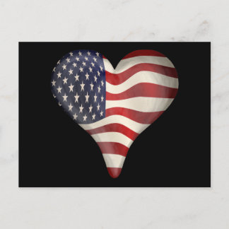 Postal Bandera estadounidense en un corazón
