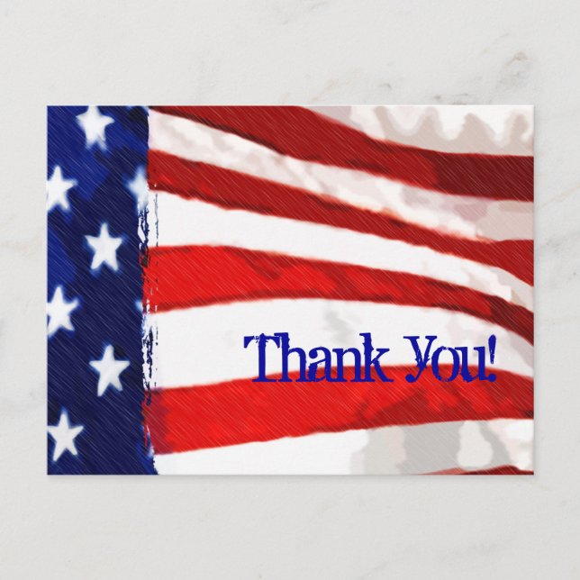 Postal Bandera estadounidense (gracias) (Anverso)