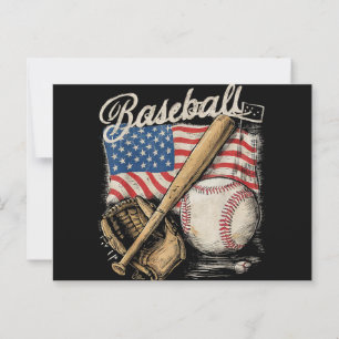 Postal Bandera Estadounidense Jugador De Béisbol Fan Catc