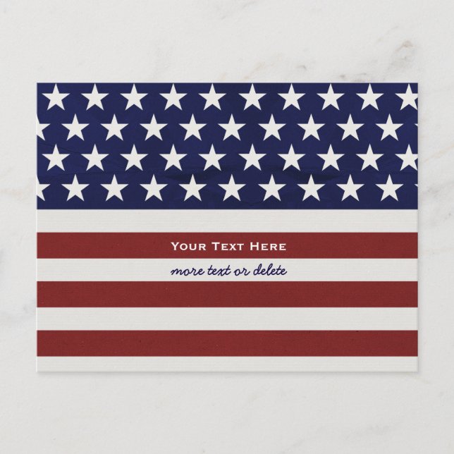 Postal Bandera estadounidense personalizada patriótica de (Anverso)