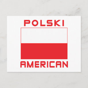 Postal Bandera estadounidense Polski