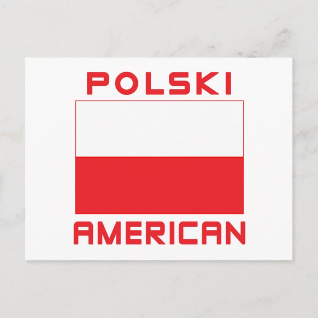 Postal Bandera estadounidense Polski (Anverso)