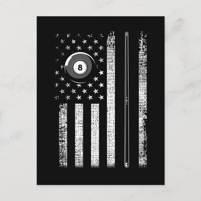 Postal Bandera estadounidense vintage Palo Billiards 8 Ba (Anverso)