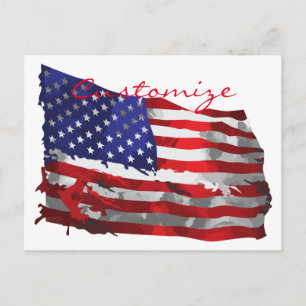 Postal Bandera estadounidense vintage Thunder_Cove