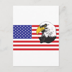 Postal Bandera estadounidense y águila