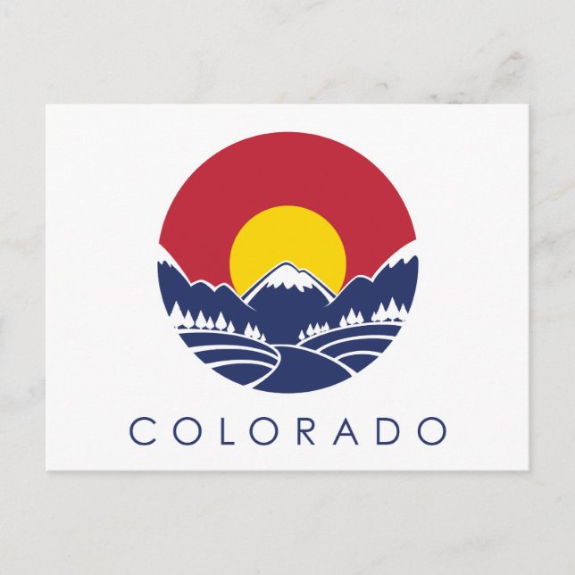 Postal Bandera Estatal Colorado Rocky Mountain (Anverso)