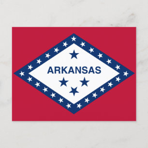 Postal Bandera estatal de Arkansas