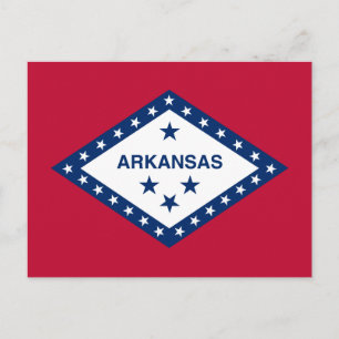 Postal Bandera estatal de Arkansas
