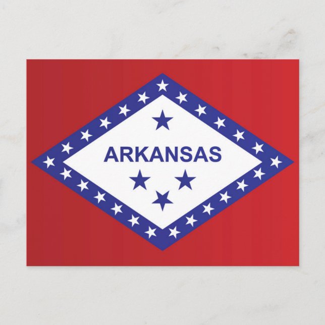 Postal Bandera Estatal de Arkansas, Estados Unidos (Anverso)