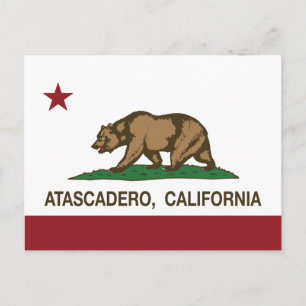 Postal Bandera estatal de California Atascadero