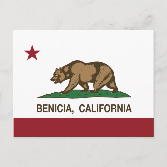 Postal Bandera estatal de California Benicia (Anverso)