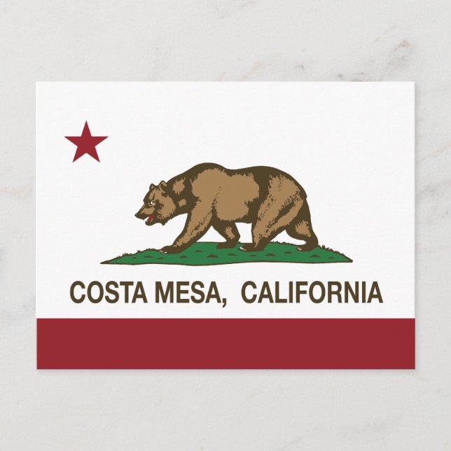 Postal Bandera estatal de California Costa Mesa (Anverso)
