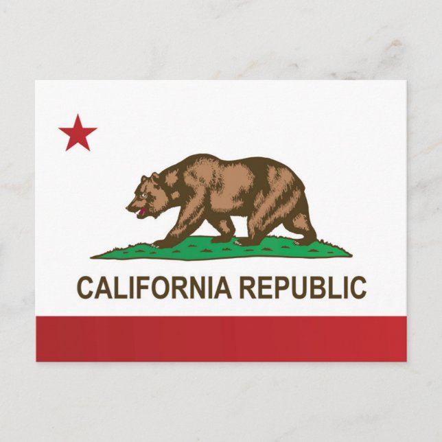 Postal Bandera estatal de California, Estados Unidos (Anverso)