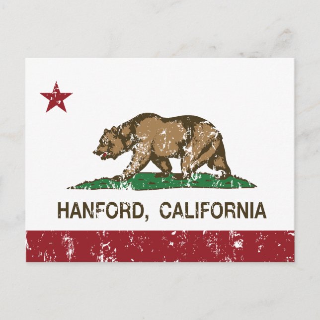Postal Bandera estatal de California Hanford (Anverso)