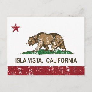 Postal Bandera estatal de California Isla Vista