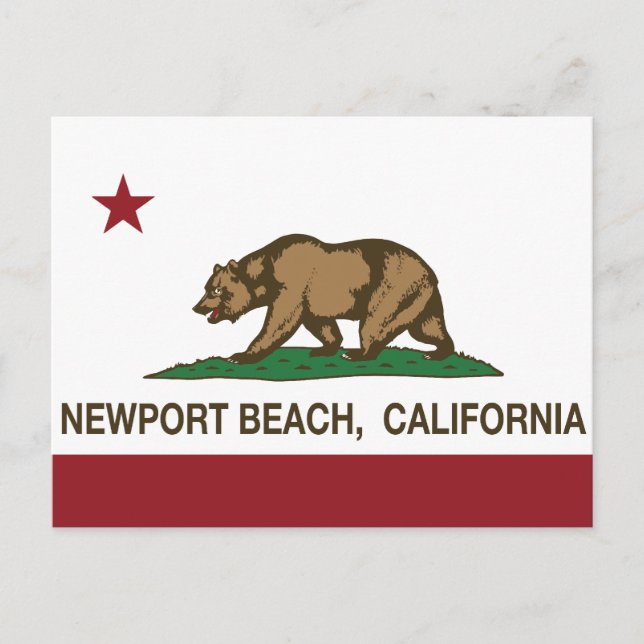Postal Bandera estatal de California Newport Beach (Anverso)