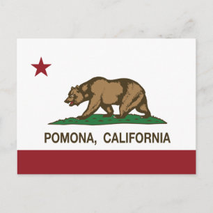 Postal Bandera estatal de California Pomona