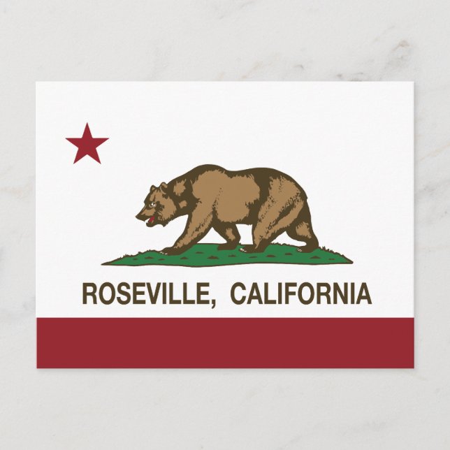 Postal Bandera estatal de California Roseville (Anverso)