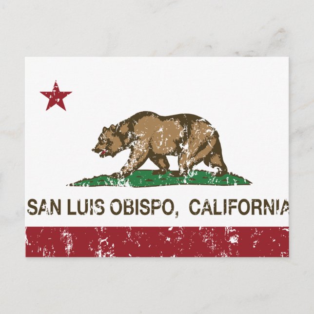 Postal Bandera estatal de California San Luis Obispo (Anverso)