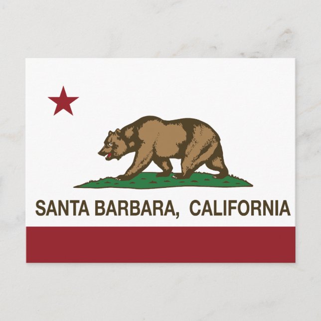 Postal Bandera estatal de California Santa Barbara (Anverso)