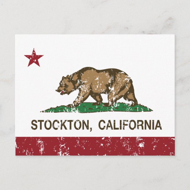 Postal Bandera Estatal de California Stockton (Anverso)