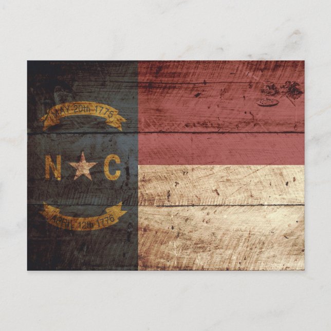 Postal Bandera estatal de Carolina del Norte en grano de  (Anverso)