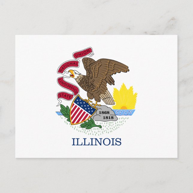 Postal Bandera Estatal de Illinois (Anverso)