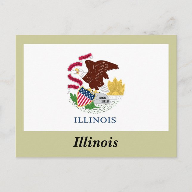 Postal Bandera Estatal de Illinois (Anverso)