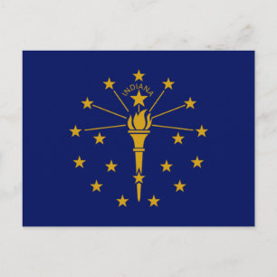 Postal Bandera estatal de Indiana