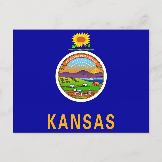 Postal Bandera estatal de Kansas (Anverso)