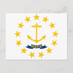 Postal Bandera estatal de la isla de Rhode