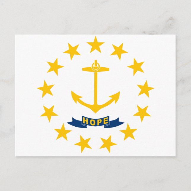 Postal Bandera estatal de la isla de Rhode (Anverso)