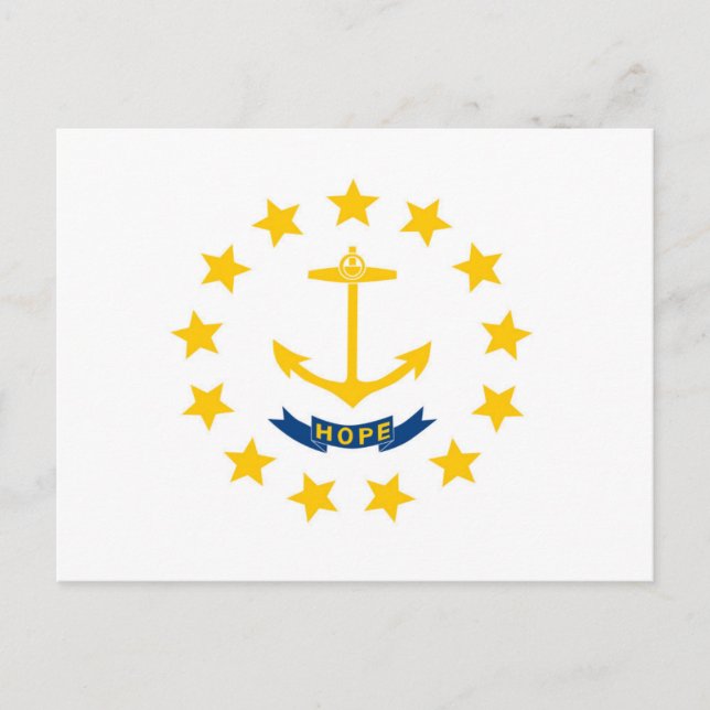 Postal Bandera estatal de la isla de Rhode, Estados Unido (Anverso)