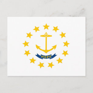Postal Bandera estatal de la isla de Rhode, Estados Unido
