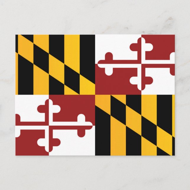 Postal Bandera estatal de Maryland, Estados Unidos (Anverso)
